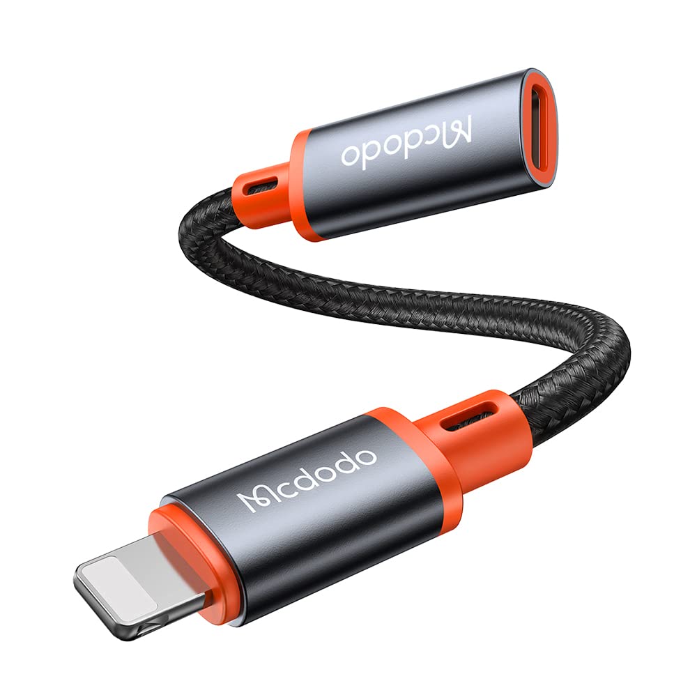 mcdodo 4 in 1 USB-C to Lightning OTG Adapter with Charging/Data Transfer/Audio/OTG Function Type-C Female to Lightning Male Cable Adapter Fit for iPhone/iPad/AirPods/MacBook