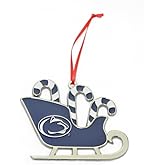 Penn State Nittany Lions Candy Cane Sleigh Metal Christmas Ornament