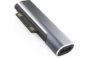 HIEBEE Surface Connector to USB-C Charging Adapter, DC15V 102W Type C Female to Surface Male for Microsoft Pro7/6/5/4 Surface Laptop 3/2/1, Surface Go, Surface Book