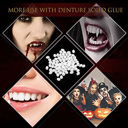 weispo 4 Pairs Halloween Vampire Fangs Teeth with Adhesive Halloween