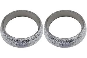 Bittwee 2PCS 65mm Car Exhaust Manifold Gasket, Automotive Replacement Exhaust Flange Gasket Seal Muffler Ring, Graphite Construction Exhaust Donut Muffler Gasket, Universal for SUV Truck RV