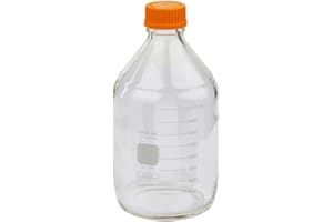 Pyrex 1395-2LCNEa 2L Round Media Storage Bottles, with GL45 Screw Cap, E, Glass