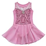 YiZYiF Kids Girls' Sequin Ballet Dress Leotard Dancewear with Chiffon Panel