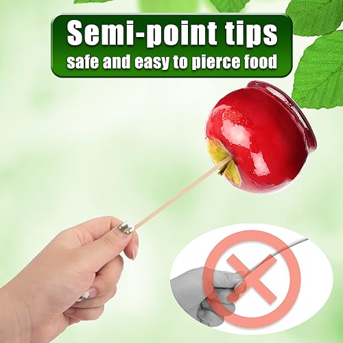 HANSGO 350PCS Candy Apple Skewers Sticks, Bamboo Sticks for Caramel Apple Semi-point Sticks Corn Dog Sticks Lollipop Sticks Sausage Meat Fruit Chocolate Fountain Skewers