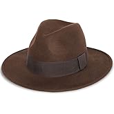 FORBUSITE Wool Felt Wide Brim Fedora Hats for Women Men