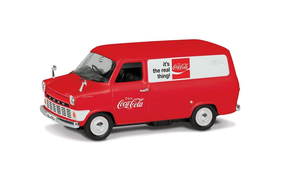 Corgi Diecast Model Cars - CC02725 Coca Cola - Ford Transit Mk1 - Men & Women Souvenir Gifts from UK - Small Die Cast Toy Car Models for Boys, Gift for Motor Enthusiasts