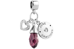 LovelyJewelry December Birthday Heart Love Simulated Birthstone Charms for Bracelets