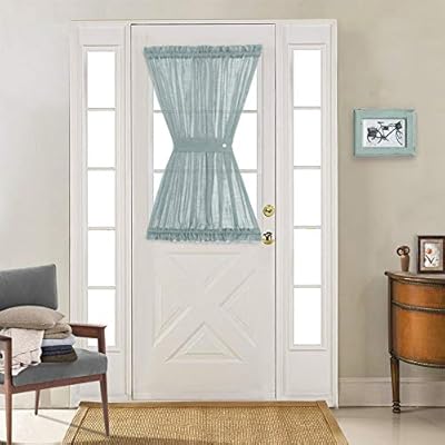 Amazon Com Jinchan Privacy French Door Curtains Linen Textured