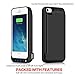 iPhone 5 5S 5C SE Battery Case 4600mAh, Gixvdcu Extended Rechargeable Protective Charger Cover Built in Extra USB Power Bank for iPhone 5 5S 5C SE – Black