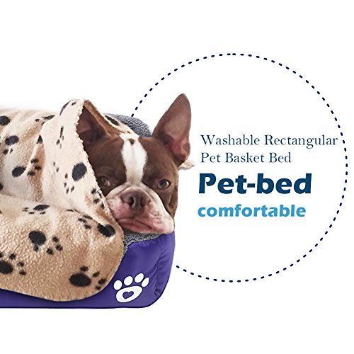 Barelove Square Large Dog Bed Mattress Washable Pads Room Waterproof Bottom (Large, Purple) - Thumbnail 4