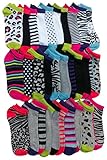 30 Pairs of WSD Womens Ankle Socks, Low Cut Sports Sock - Assorted Styles (Animal Prints)