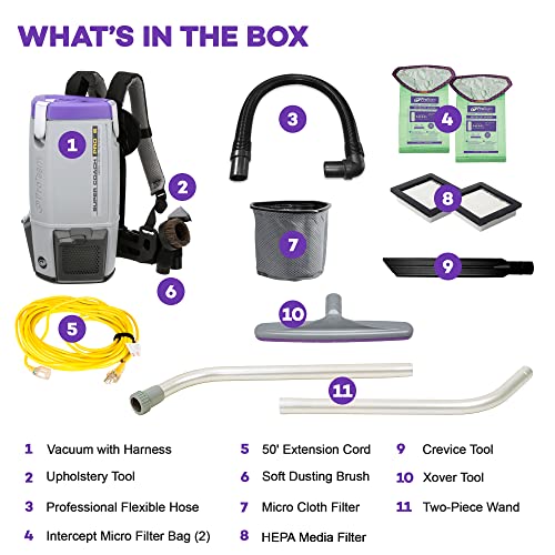 ProTeam Super Coach Pro 6 Backpack Vacuum Commercial with 2 Piece Wand photo 10