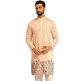 Sojanya (Since 1958 Men'S Cotton Silk Daman Embroidered Long Kurta