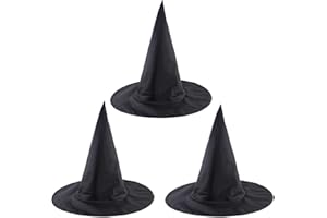 ANKELESZ 3Pcs Halloween Witch Hats for Women Costume Witch Hat Costume Accessory for Halloween Party Decorations