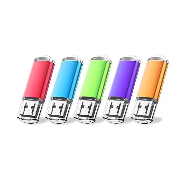 JUANW 5 Stück 16 GB USB 2.0 Flash Drive Memory Stick Speicher Thumb Stick Pen (fünf verschiedene Farben: Blau, Lila…