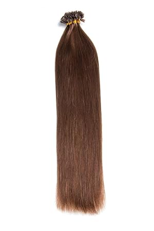 schokobraune bonding extensions aus 100 remy echthaar 150x 1g 50cm glatte strahnen lange haare mit keratin bondings u tip als haarverlangerung