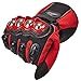 ILM Alloy Steel Motorcycle Riding Gloves Warm Waterproof Windproof for Winter Use (M, RED(Winter))