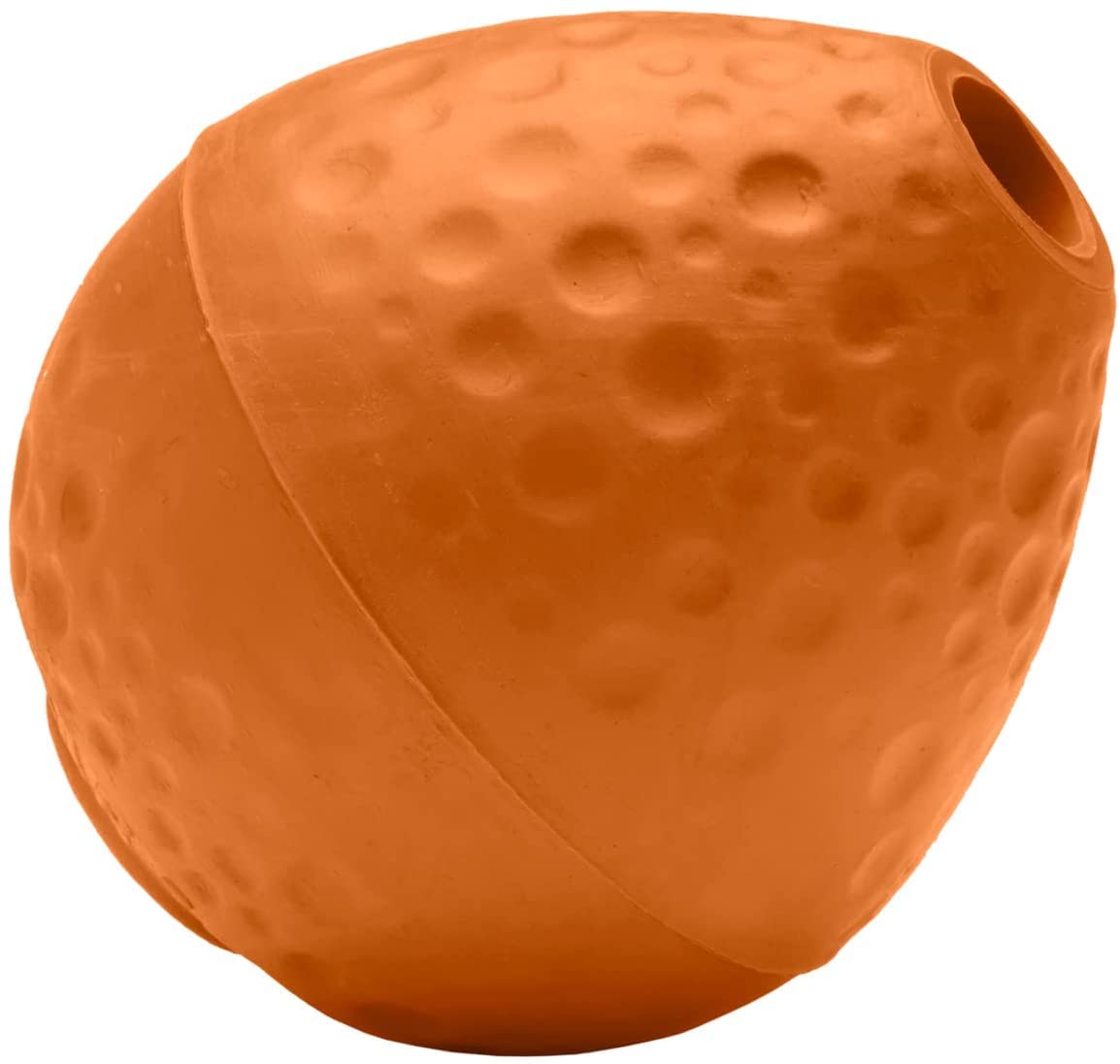 RUFFWEAR Turnup Dog Toy, Interactive Throw/Catch/Fetch Game made from Natural Rubber, Bouncy Egg Shaped Ball for Indoor & Outdoor Play, Boredom Breaker Chew Safe, Campfire Orange (One Size)