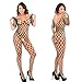 LOVELYBOBO 3-Pack Womens Fishnet Lingerie Full Bodystocking Plus Size Bodysuits Lace Eye Mask Suspender Black