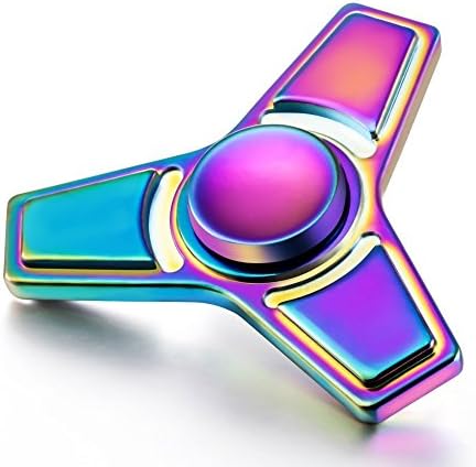 Fidget Spinner toy - Bauhinia Flower Hand Spinning Toy EDC Focus Stress Reducer Toy Perfect for Girl (3 Leaf Rainbow)
