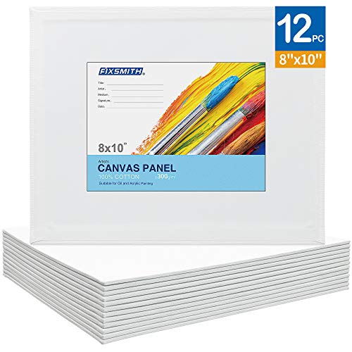 FIXSMITHPaintingCanvasPanels,8x10 Inch Canvas Board Super Value 12