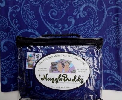 'NUGGLEBUDDY NEW! Microwavable Moist Heat &amp; Aromatherapy Organic Rice Pack. Blue Batik Paisley Fabric with SWEET LAVENDER Aromatherapy. See Over 100 Additional 'NuggleBuddy Selections by Searching for NUGGLEBUDDY under "All Departments." Soothing the Souls of the Planet... GREAT GIFT IDEA!!