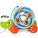 COSSY Wooden Shape Sorter Pull Toy - Wooden Alligator Puzzle for Toddler Learning Walk-A-Long Push & Educational Toy for 1 Year Old