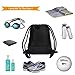 Esvan proof Gymbag Large Drawstring Backpack Gymsack Sackpack For Sport Traveling Basketball Yoga Running(Black)