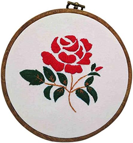 Lovedfull Full Set of Hand-Made Embroidery Starter Kit, Embroidery Kit, Including Embroidery Cloth with Pattern on Fabric, Embroidery Hoop, Color Threads and Tools Kit