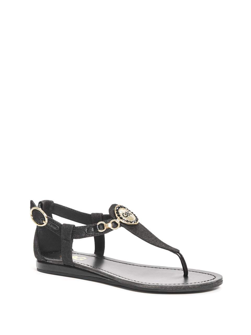 guess black flat sandals