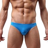 Men's Underwear,Neartime Transparent Ultra Thin Breathable Underwear For Mens (L, Blue)
