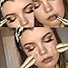 Ofanyia 4 in 1 Makeup Brush Set - Lip Brush, Smudge Brush, Contour & Blush Brush, Sponge Brush - For Eyes Lips Face Foundation Makeup (rose gold)