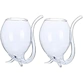 Hvanam Drinking Glasses Vampire Wine Glass Cup With Built-in Straw Creative Fancy Fun Cocktail Glasses for Juice, Wine (300ml/10oz) - 2 Pack