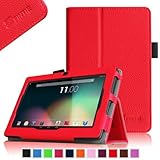 Fintie Premium PU Leather Case Cover for 7 Inch Tablet inclu. NeuTab N7 Pro / NeuTab N7S Pro 7, iRULU eXpro X1 7, Alldaymall A88X 7, Chromo Inc 7, Dragon Touch Y88X 7, NPOLE Tablet 7, Red