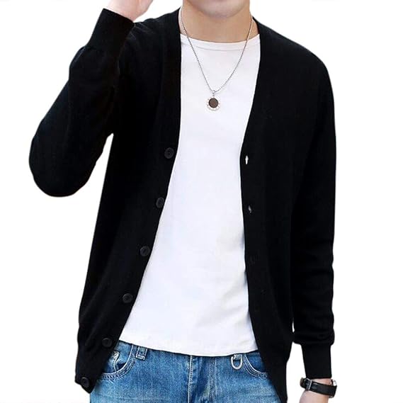 Amazon カーディガン メンズ セーター ニット Vネック 長袖 シンプル