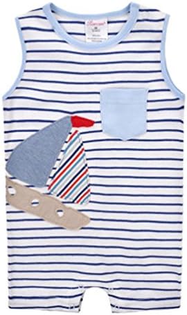 Summer Bebe Cotton Jumpsuits Short Sleeve Newborn Rompers Baby girls Boys Clothes (19-24Month, Blue)