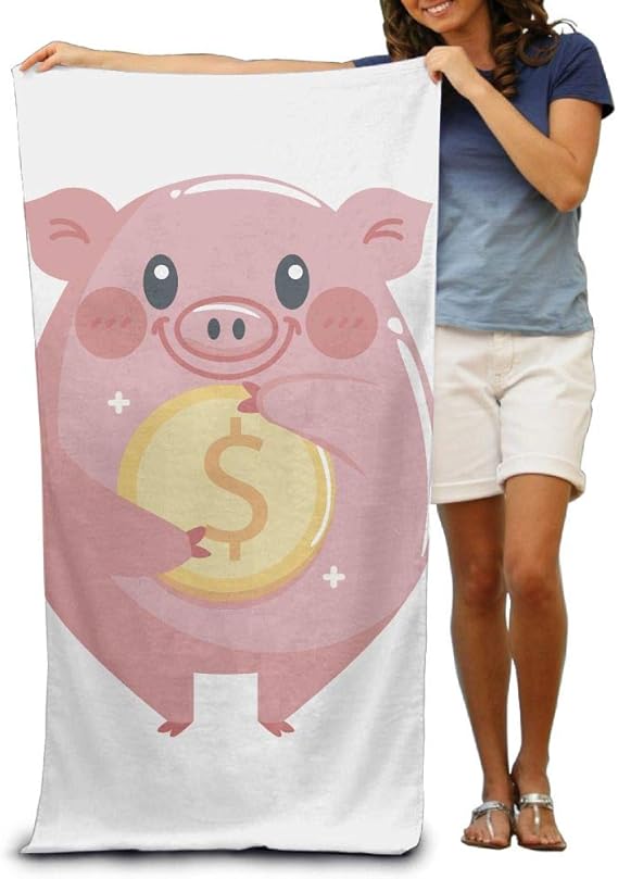 Amazon Co Jp ユニーク バスタオル ピンクの豚 人気 ファッション 大判タオル 厚手の素材で柔らかい仕様 服 ファッション小物