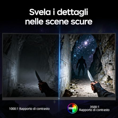 Monitor Gaming Curvo 32 Pollici 240Hz | FHD | 1ms MPRT | Pannello VA 1500R | HDR | Contrasto 5000:1 | AMD FreeSync, Flicker-Free | sRGB 128% Ampia Gamma Cromatica | HDMI 2.0/DP 1.4 | VESA | H32C5