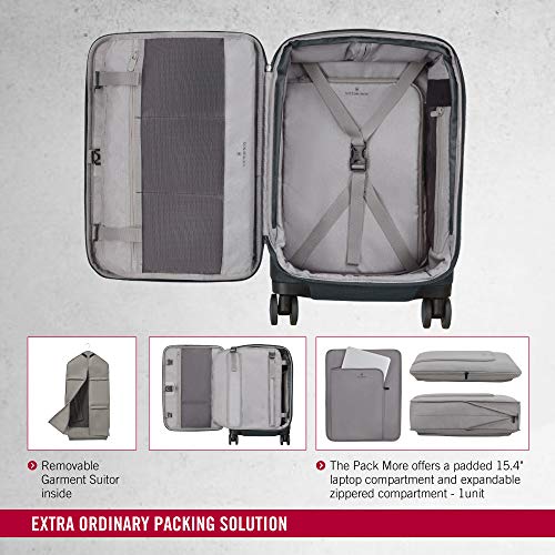 Victorinox WT 6.0 Softside Spinner Luggage, Grey, CarryOn, Frequent