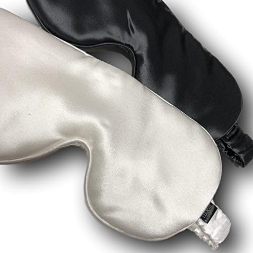 Lujo Home 100% Mulberry Silk Satin Eye Mask 22 Momme Premium CHARCOAL GREY - For Women who love to travel, are health conscious or the Perfect Luxury Gift - Eyemask Blindfold for Night or Day Sleeping