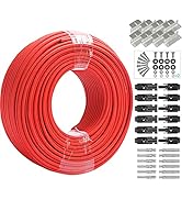 10AWG Solar Extension Cable Wire 100 Feet, with 2 Set Panel Mounting Z Brackets and 6 Pairs conne...