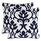 Pack of 2 Mika Home Embroidery Vintage Floral Throw Pillow Cases Cushion Covers for 18X18