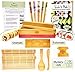 GROW YOUR PANTRY Sushi Making Kit With 2 Bamboo Sushi Rolling Mat, Rice Shaping Tool, Maki Maker, Maki Shaper, Condiment Tray, Chopsticks, and Rice Paddle - Sushi Making Kit for Beginners