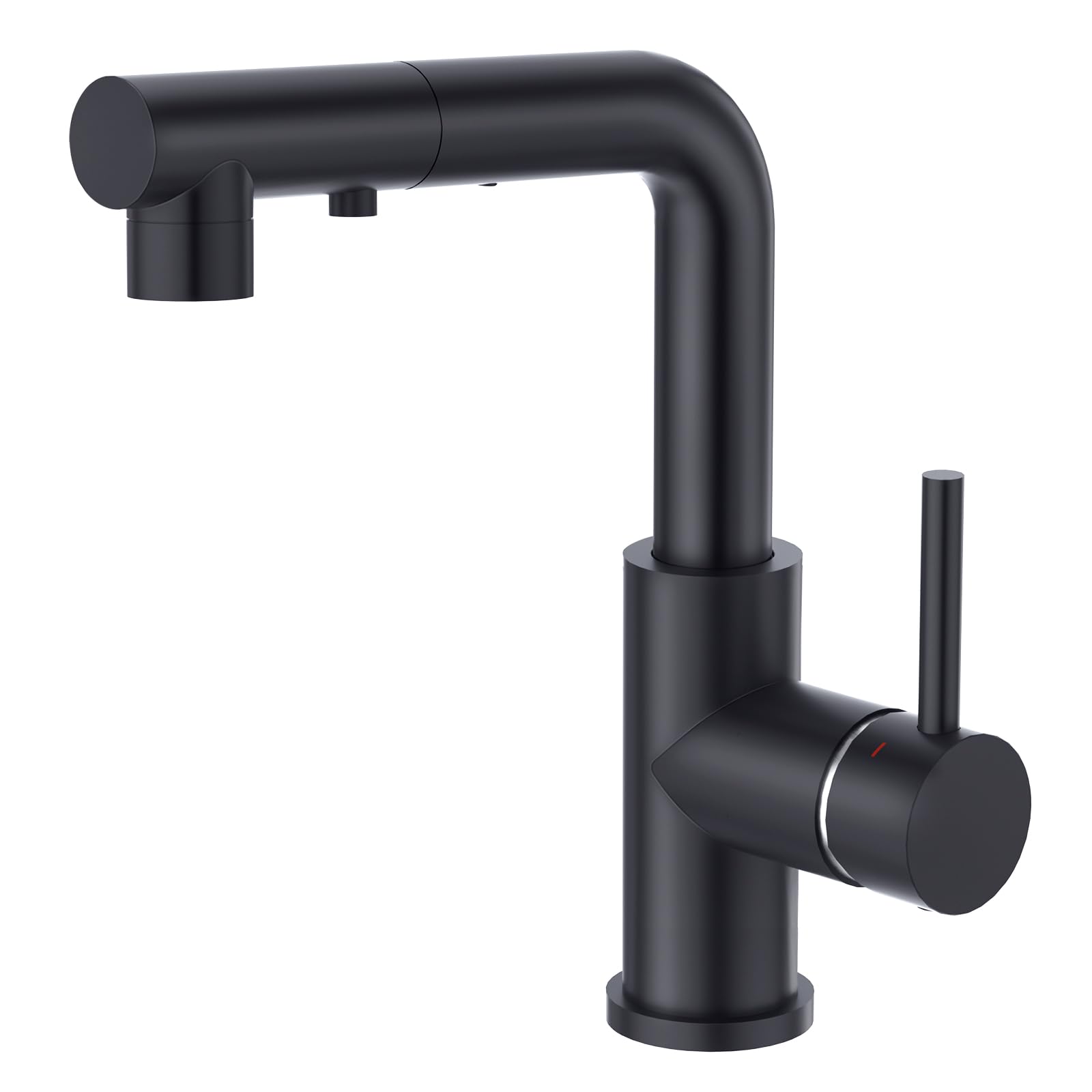 CREA Kitchen Tap with 3 Function Sprayer, Pull Out Kitchen Mixer Tap, 360° Swivel Kitchen Sink Tap, Single Handle Sink Tap for Bathroom or Kitchen, Matt Black