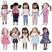 ZWSISU 10PCS Doll Clothes fits 14 inch 14.5inch Doll American Girl Wellie Wishers Dolls