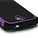 E LV Hybrid Dual Layer Armor Defender Protective Case Cover (Hard Plastic with Soft Silicon) for Samsung Galaxy S4 S IV i9500 with 1 Screen Protector, 1 Black Stylus, 1 Micro Fiber - (PURPLE)