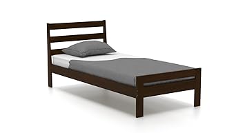 Urban Ladder Osaka Rubberwood Single Size Bed (Dark Walnut)