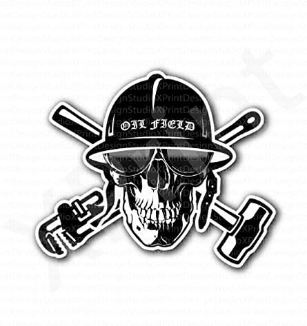Coal Miner Crosstools Skull Oil Field Inside Sticker