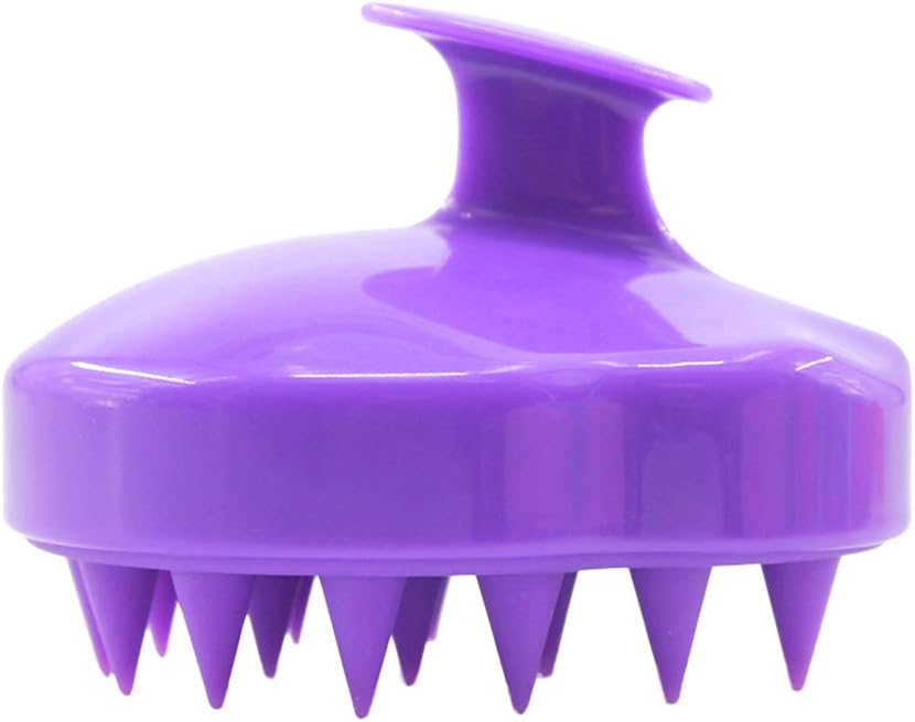 ValianhAgen Shampoo Brush Hair Scalp Cleaning Tool Massage Soft Bath Shower Silicone Comb Purple