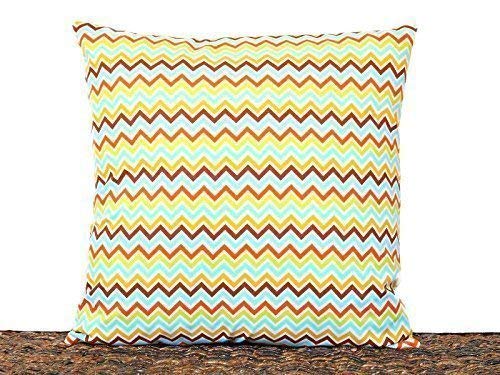 Amazon Com Neon Chevron Throw Pillow Cover Turquoise Orange Lime
